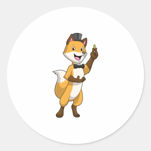 Sticker Rond Fox en Groom avec anneau Mariage (Devant)