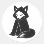Sticker Rond Fox in Cloak – Mysterious Animal on (Devant)