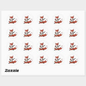 Sticker Rond Fox Jouer au banjo (Feuille)