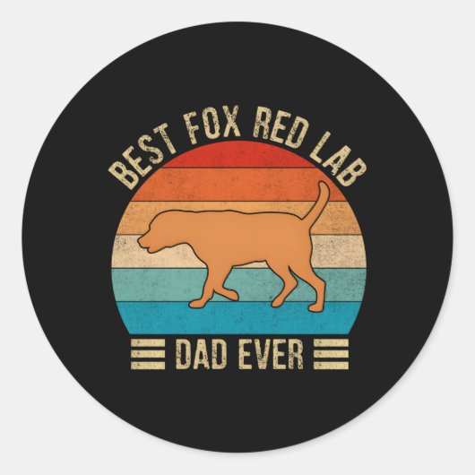 Sticker Rond Fox Red Lab Papa Labrador Retriever (Devant)