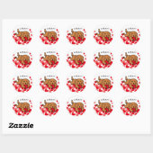 Sticker Rond Fox Red Labrador Chiot Coeur Cheval Coeur Valentin (Feuille)