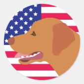 Sticker Rond Fox Red Labrador Profil US (Devant)