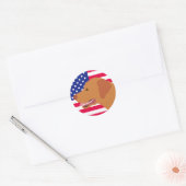 Sticker Rond Fox Red Labrador Profil US (Enveloppe)