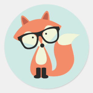 Sticker Rond Fox rouge de hippie mignon