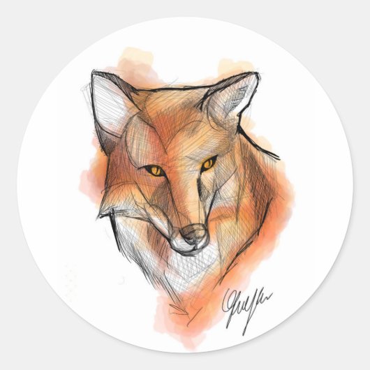 Sticker Rond Fox Stiker (Devant)
