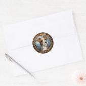 Sticker Rond Fox Terrier (Enveloppe)