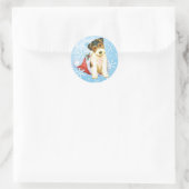 Sticker Rond Fox Terrier heureux de fil de Howliday (Sac)