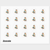 Sticker Rond Fox with Nightcap (Feuille)