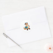 Sticker Rond Fox with Nightcap (Enveloppe)