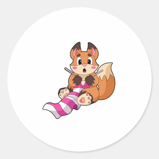 Sticker Rond Fox with Scarf (Devant)