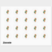 Sticker Rond Fox with Scarf (Feuille)