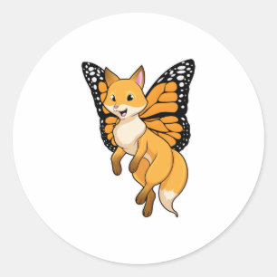 Sticker Rond Fox with wing
