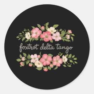 Sticker Rond Foxtrot Delta Femmes Floral Super Re