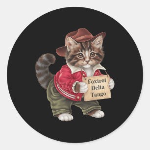 Sticker Rond Foxtrots Delta Tangos résiste à la forêt nationale