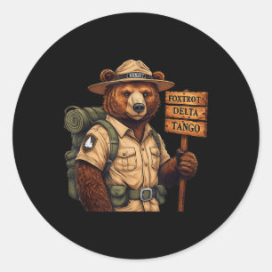 Sticker Rond Foxtrots Delta Tangos résiste à la forêt nationale