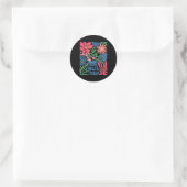Sticker Rond Foxtrots Deltas Tangos Fleur Boho (Sac)