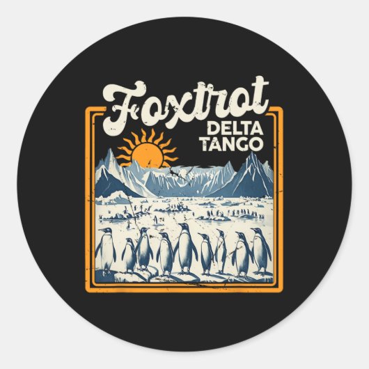 Sticker Rond Foxtrots Deltas Tangos Penguins Anti Trump 2 (Devant)