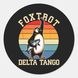 Sticker Rond Foxtrots Deltas Tangos Penguins Anti Trump 3