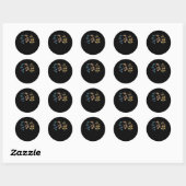 Sticker Rond Foxtrots rétro Deltas Tangos Fleur (Feuille)