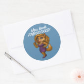 Sticker Rond Foxy en violet (Enveloppe)