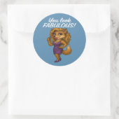 Sticker Rond Foxy en violet (Sac)