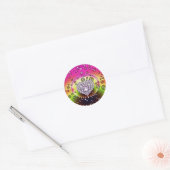 Sticker Rond Fractal diamant (Enveloppe)