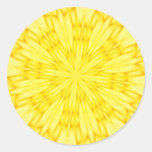 Sticker Rond Fractale à fleurs jaunes (Devant)