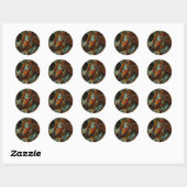 Sticker Rond Fractionner l'art Abstrait (Feuille)