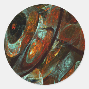 Sticker Rond Fractionner l'art Abstrait