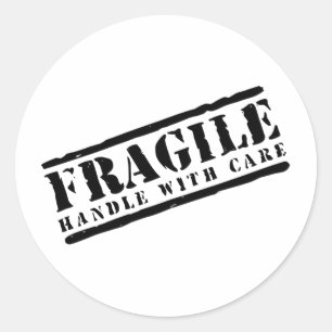 Sticker Rond Fragile manipulez avec la conception de soin