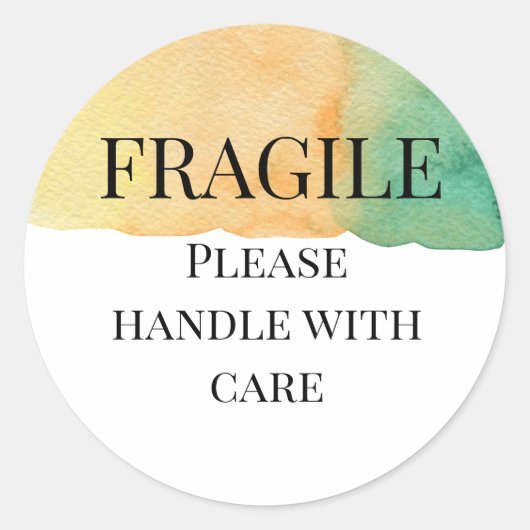 Sticker Rond Fragile s'il vous plaît manier avec soin (Devant)