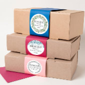 Sticker Rond Fragile s'il vous plaît poignée avec soin jaune ro