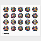 Sticker Rond Fragments d'identité -  (Feuille)
