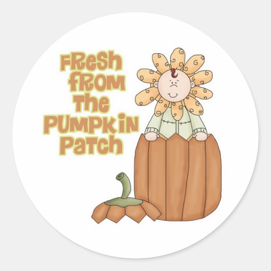 Sticker Rond Fraîche Du Citrouille Patch Faire-part bébé (Devant)