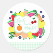 Sticker Rond Fraîchement du marché (Devant)