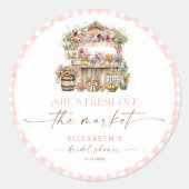 Sticker Rond Fraîchement Hors Du Marché Fête des mariées Automn (Devant)