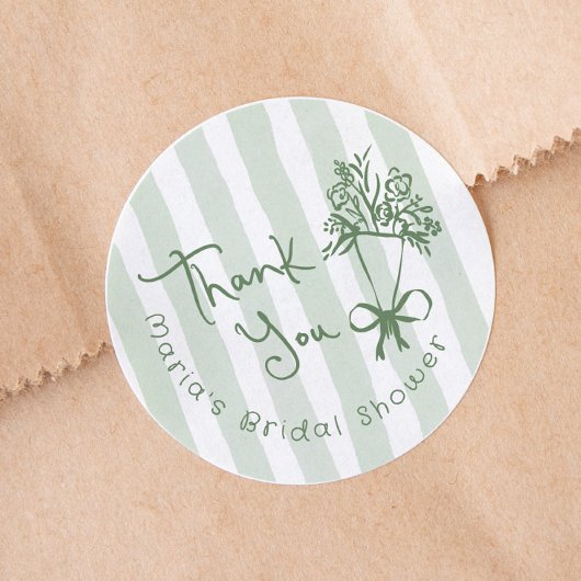 Sticker Rond Fraîchement sorti du marché Vert Fantaisiste Dessi