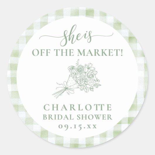 Sticker Rond Fraîchement sortie du marché Bridal Shower Farmers (Devant)