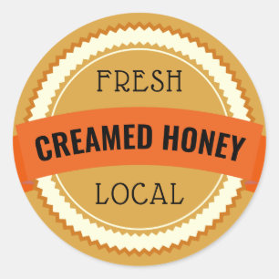 Sticker Rond Fraîcheur locale à la crème Honey Jar Amber
