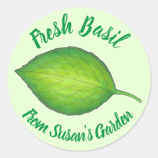 Sticker Rond Fraîcheur maison de Basil Herbe Jardin personnalis (Devant)