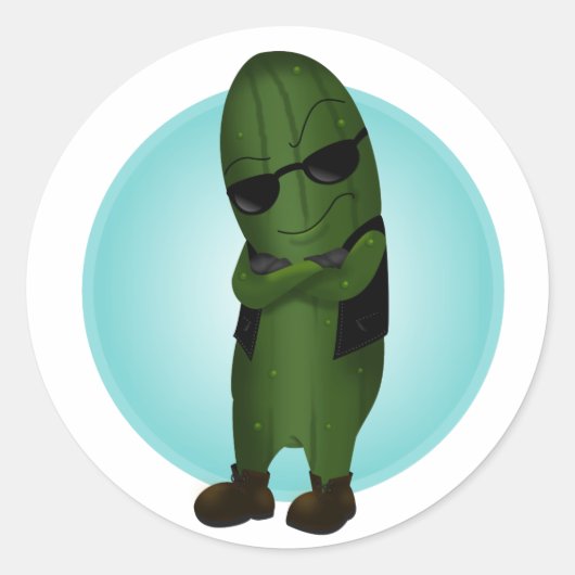 Sticker Rond Frais comme un concombre (Devant)