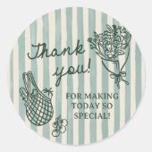 Sticker Rond Frais Éclos sur le Marché Mariage Lavis (Devant)