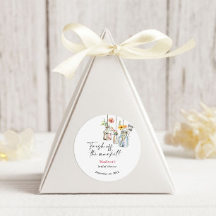 Sticker Rond Frais Sorti du Marché Pot Floral Mariage Cadeau de