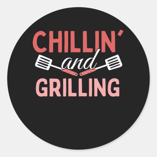 Sticker Rond Fraisage Et Grillades - Grill BBQ (Devant)
