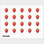 Sticker Rond Fraise (Feuille)