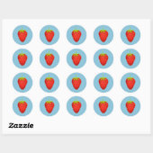 Sticker Rond Fraise (Feuille)