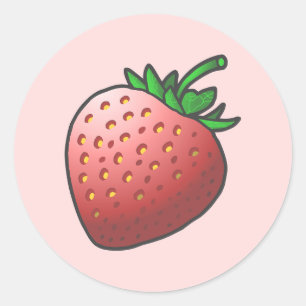 Sticker Rond Fraise