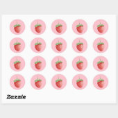 Sticker Rond Fraise (Feuille)