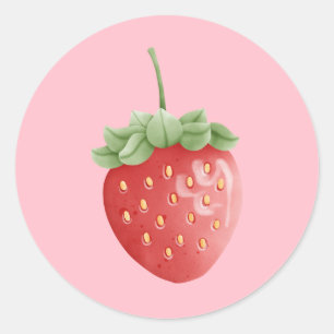 Sticker Rond Fraise