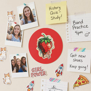 Sticker Rond Fraise